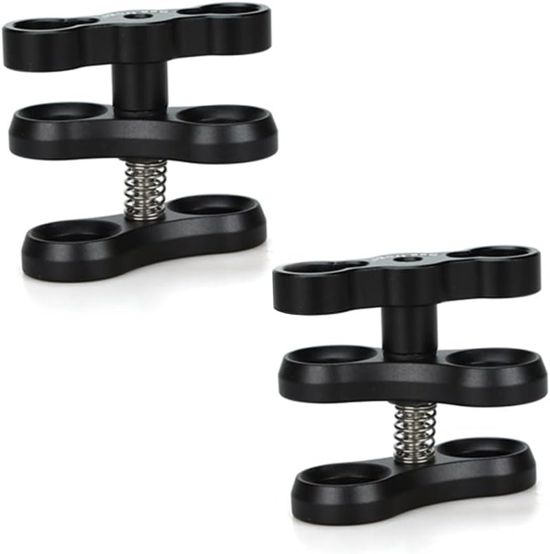 Dual Spring Clamp Mount for Underwater Light Arm and Bracket, Black